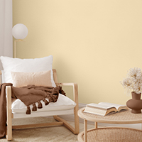 Dulux 2025 Paint Colour trends palette V1 living room chair table Craftsman Gold medium golden wall