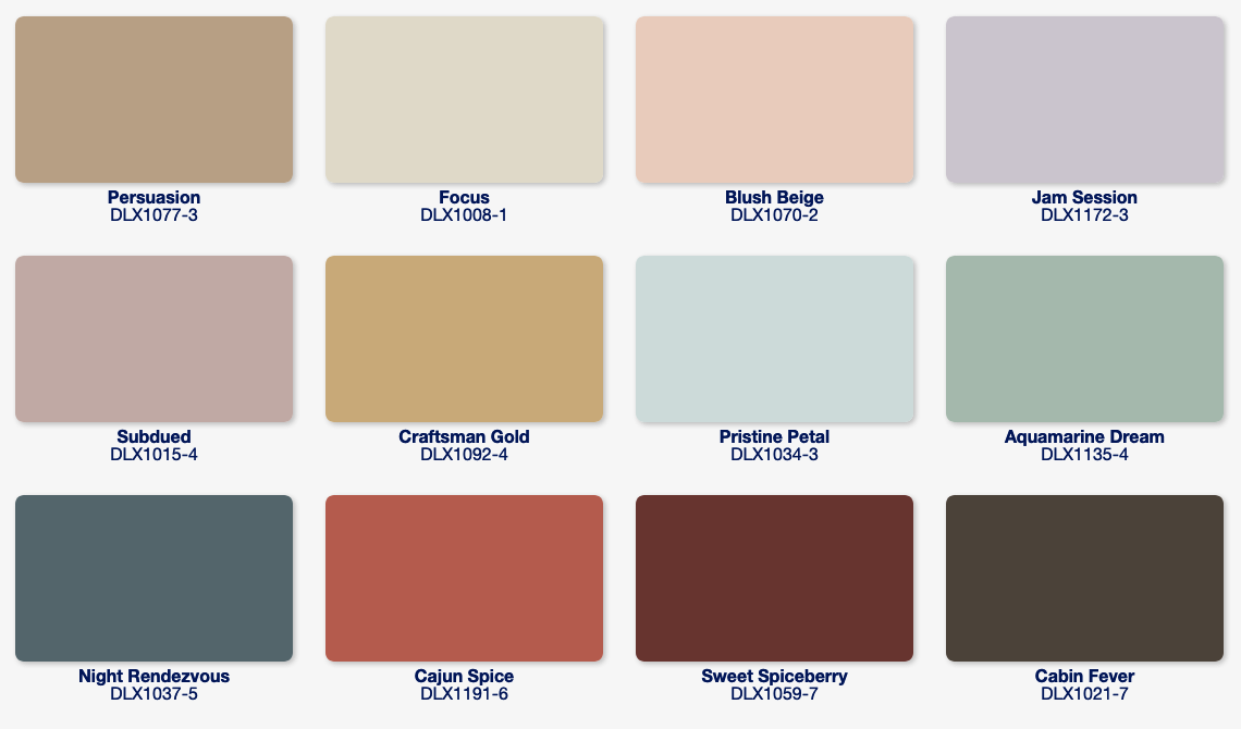 Dulux 2025 Paint Colour trends palette V1