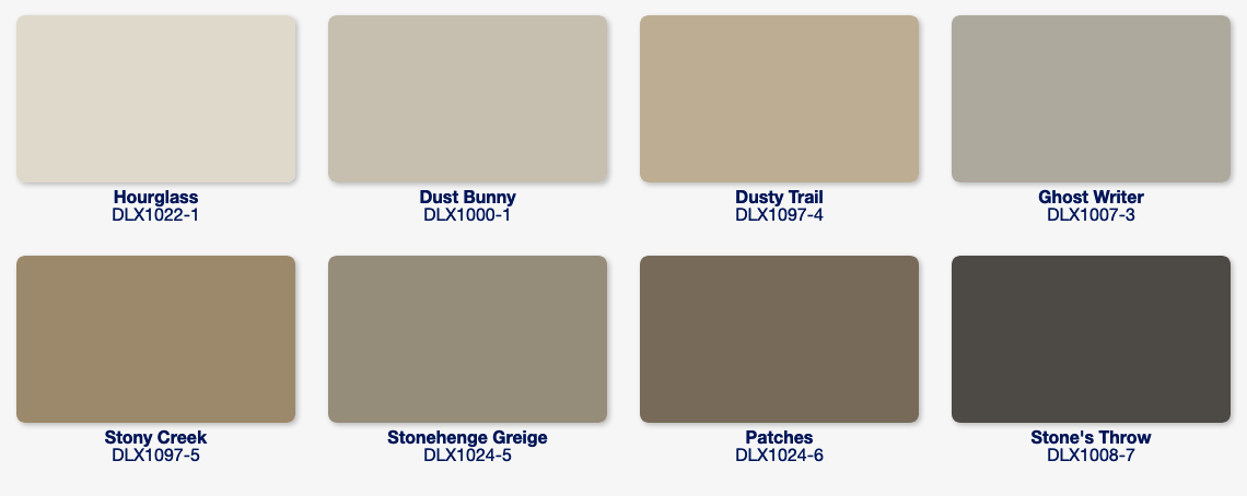 Dulux essential neutrals trend paint colour chips